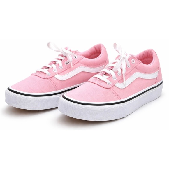Vans Other - Vans Ward Pink White Low Top Sneakers Girls Size 3 Youth NEW In Box